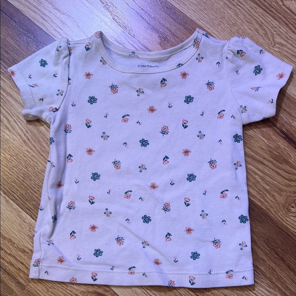 Kids Floral Print Shirt - Cream